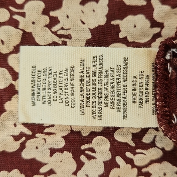 💕THE GREAT💕 The Long Sleeve Sleep Tee + Tap Short ~ Maroon Shadow Floral 0 NWT - Picture 14 of 14